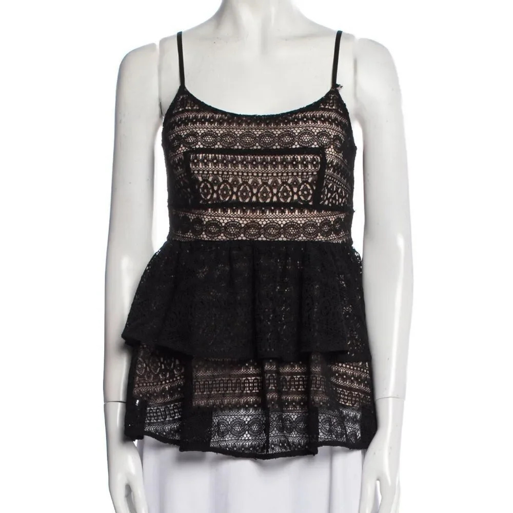 Marissa Webb Belinda Euc Lace Peplum Top Xs Small Flaw